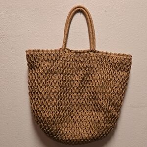 EUC, Woven Tote Bag, About 17" x 20"